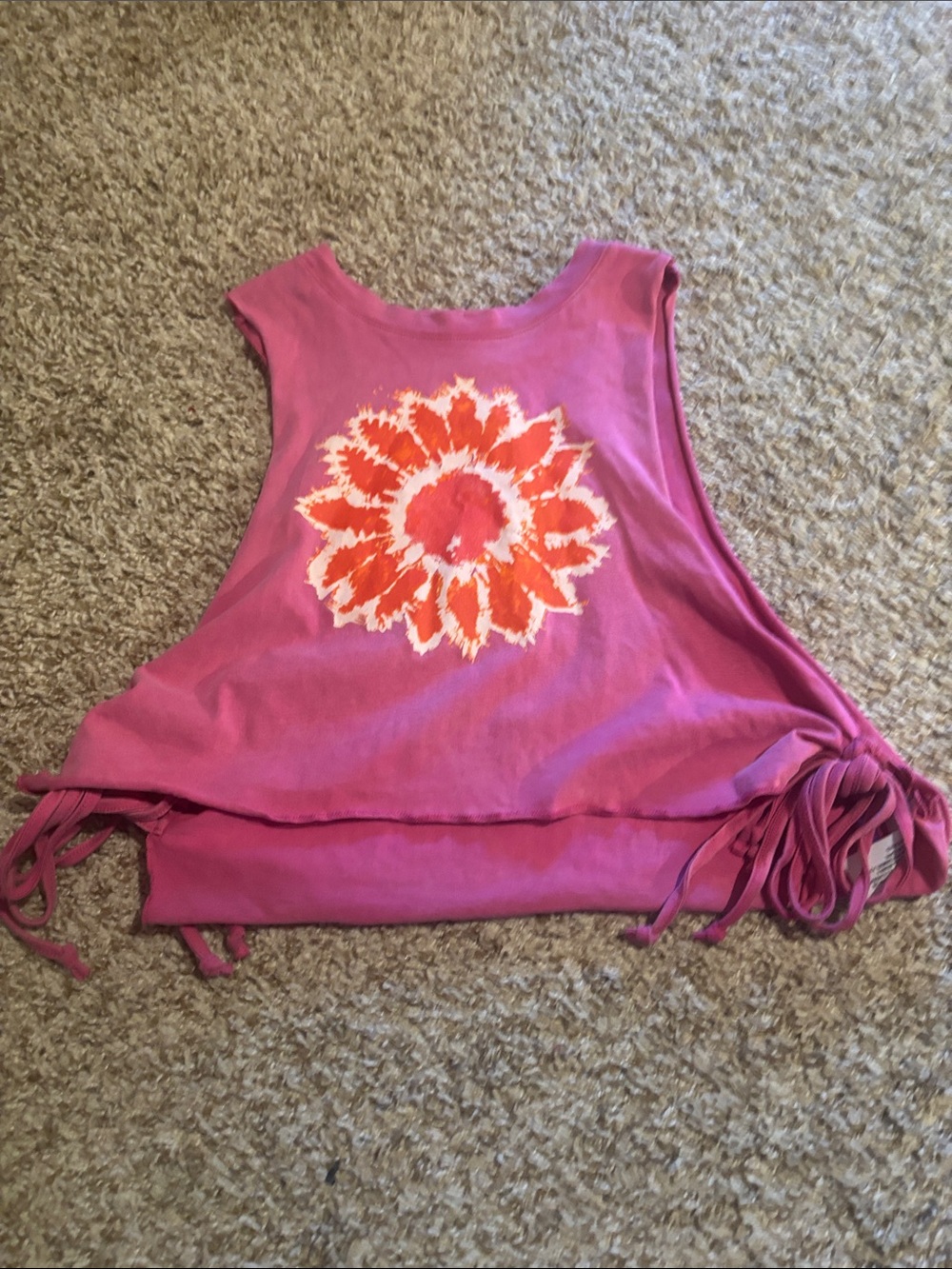 wild fable Pink Tank Top with Orange Sunburst Graphic